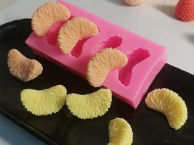 Molde silicona 4 gajos mandarina